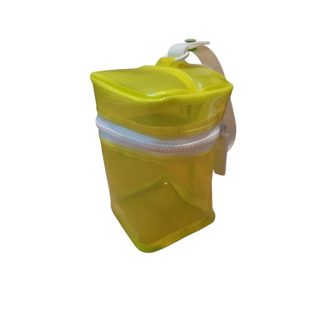 Drunk Elephant The Littles Travel Size Bag w/ Handle Florescent Clear Yellow